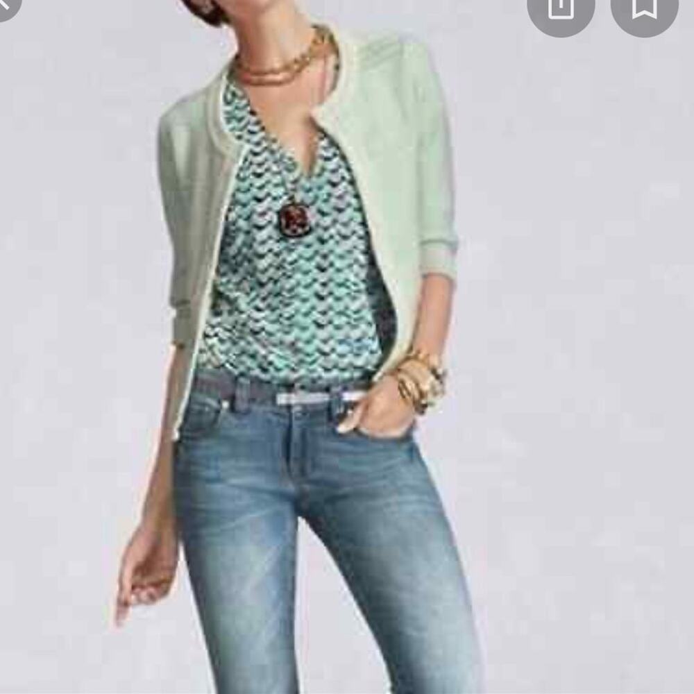 Cabi Society Coastal Preppy Coquette Cable Knit Cardigan XS Pastel Feminine
